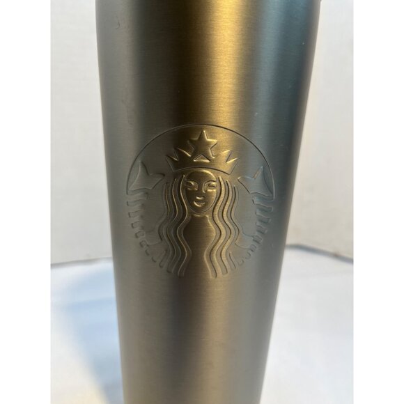 Starbucks  24 0z Matte Gunmetal Sliver and Black Tumbler 2022 Cold Drinks - Picture 2 of 10